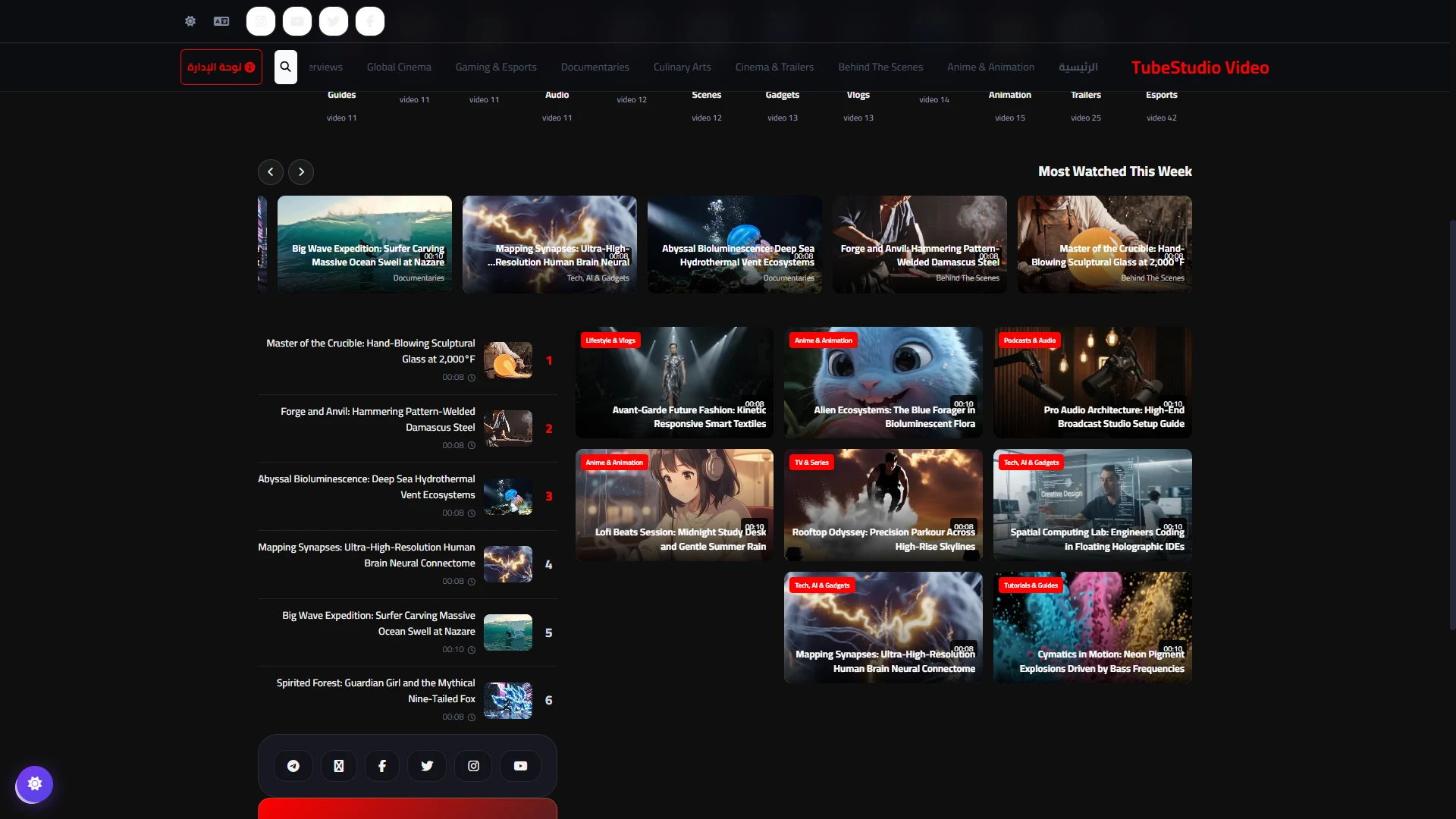 Homepage — the feed